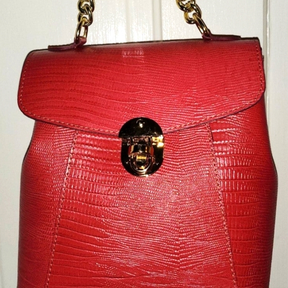 Divina Firenze Trilli Green Italian Leather Convertible Backpack Crossbody Bag - Picture 1 of 4